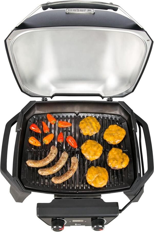 Weber Elektrische tafelbarbecue grill 49 x 39 cm – 2-zone verwarming tot 300°C – digitale temperatuurregeling met display & thermostaat – gietijzeren porselein geëmailleerde grillroosters – iGrill Bluetooth compatibel – HomebyNicole