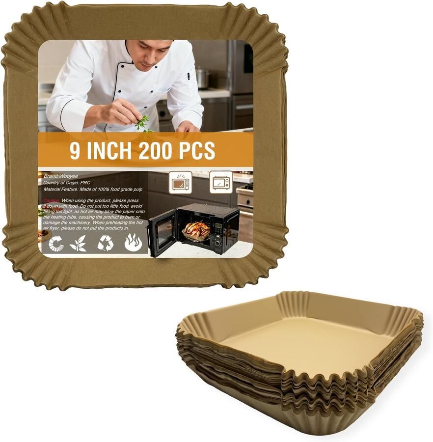 Wegwerp Air Fryer Liners voor 8QT Air Fryer 200 Stuks