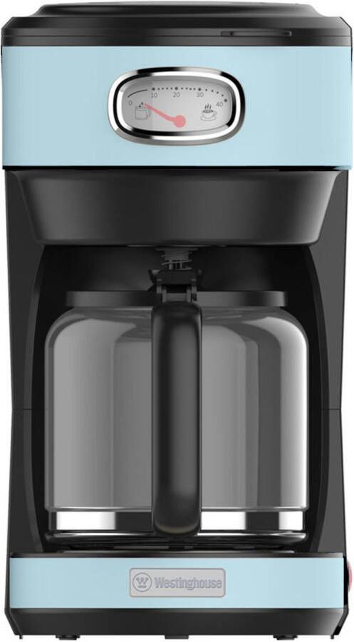 Westinghouse Retro Koffiezetapparaat – Filterkoffie – Herbruikbaar Filter – 1 25L – 10 Koppen – 1000W – Blauw