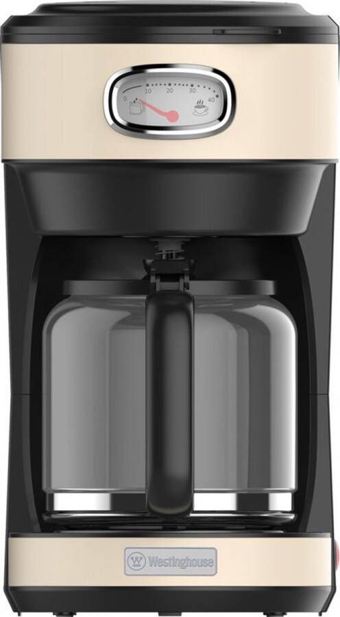 Westinghouse Retro Koffiezetapparaat – Filterkoffie – Herbruikbaar Filter – 1 25L – 10 Koppen – 1000W – Beige - Foto 2