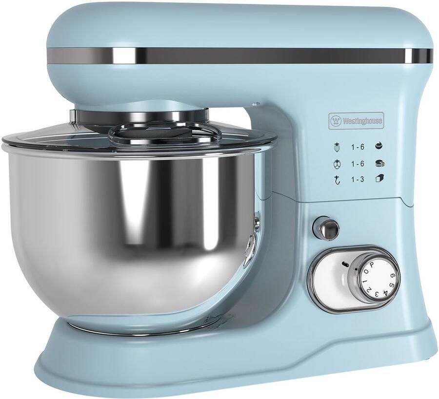 Westinghouse Retro Standmixer 1200W Keukenmachine 5L Mengkom Keukenrobot Keukenmixer Foodprocessor Blauw