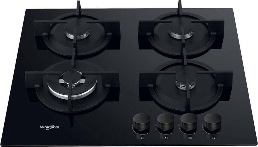 Whirlpool AKT 625 NB1 Zwart Ingebouwd 59 cm Gaskookplaat 4 zone(s)