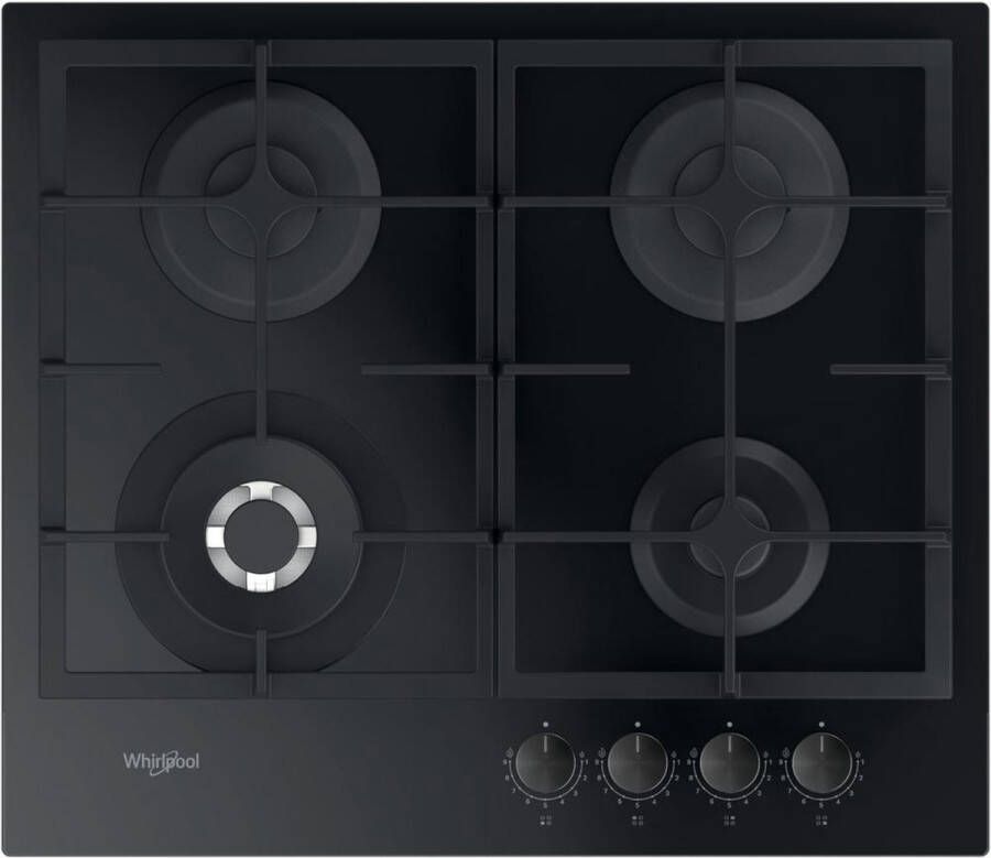 Whirlpool AKTL 629 NB1 Inbouw gaskookplaat Zwart 4 zone(s) Draaiknoppen