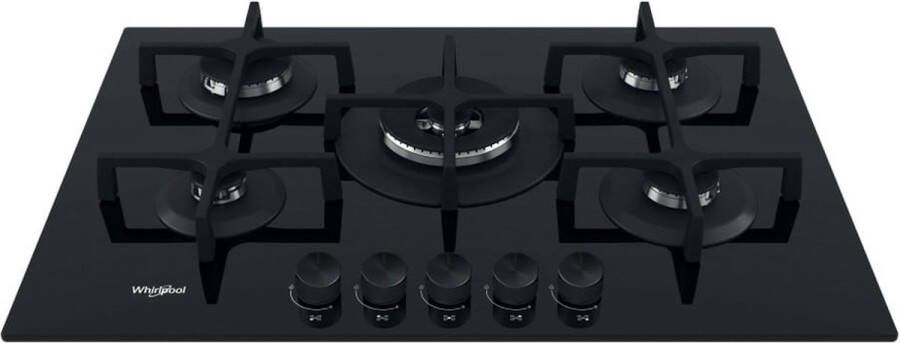 Whirlpool GOA 7523 NB1 Zwart Ingebouwd 73 cm Gaskookplaat 5 zone(s)