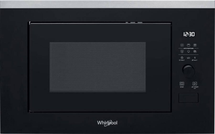 Whirlpool Solo-magnetron met Grill Model WMF250G Inbouw 25 liter 900 W Zwart