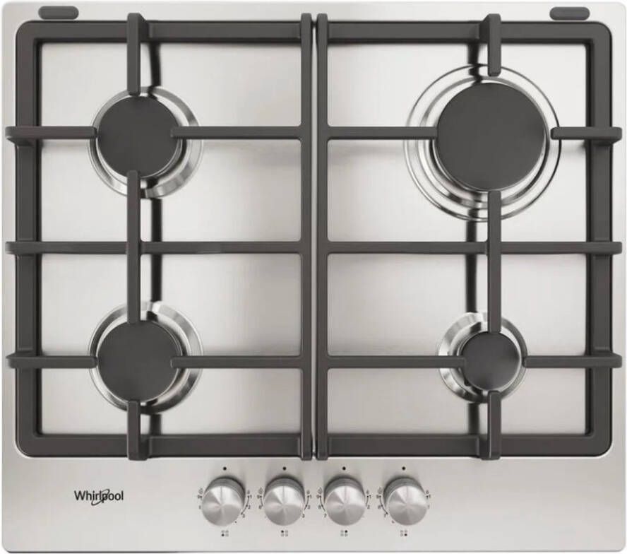 Whirlpool TGML 660 IX Roestvrijstaal Ingebouwd 60 cm Gaskookplaat 4 zone(s)