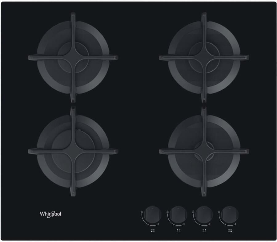 Whirlpool AKT 616 NB Inbouw gaskookplaat Zwart Ingebouwd Gaskookplaat 4 zone(s)