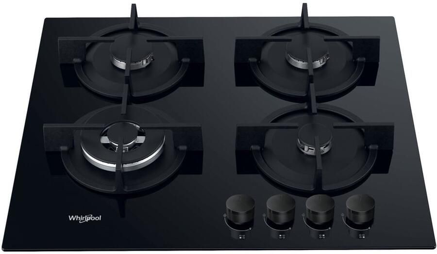 Whirlpool AKT 625 NB1 Zwart Ingebouwd 59 cm Gaskookplaat 4 zone(s)