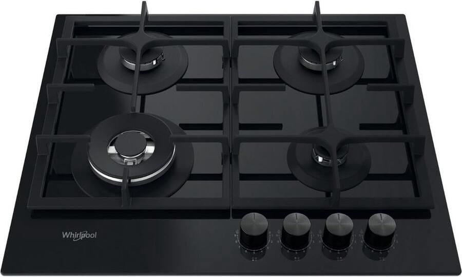 Whirlpool AKTL 629 NB1 Inbouw gaskookplaat Zwart 4 zone(s) Draaiknoppen