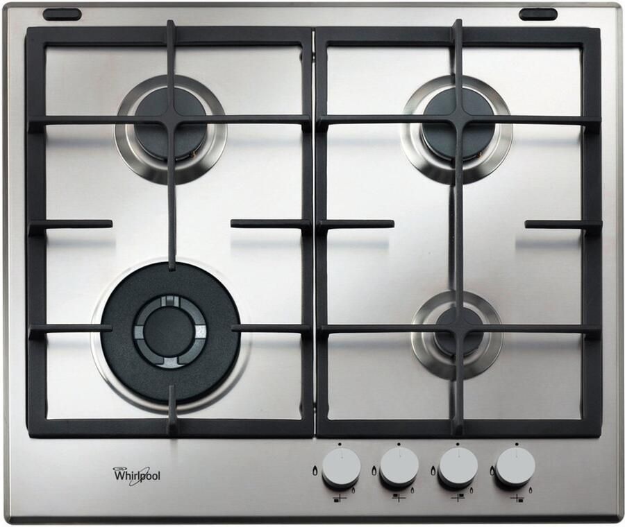 Whirlpool GMA 6422 IX NL kookplaat Roestvrijstaal Ingebouwd 59 cm Gaskookplaat 4 zone(s)
