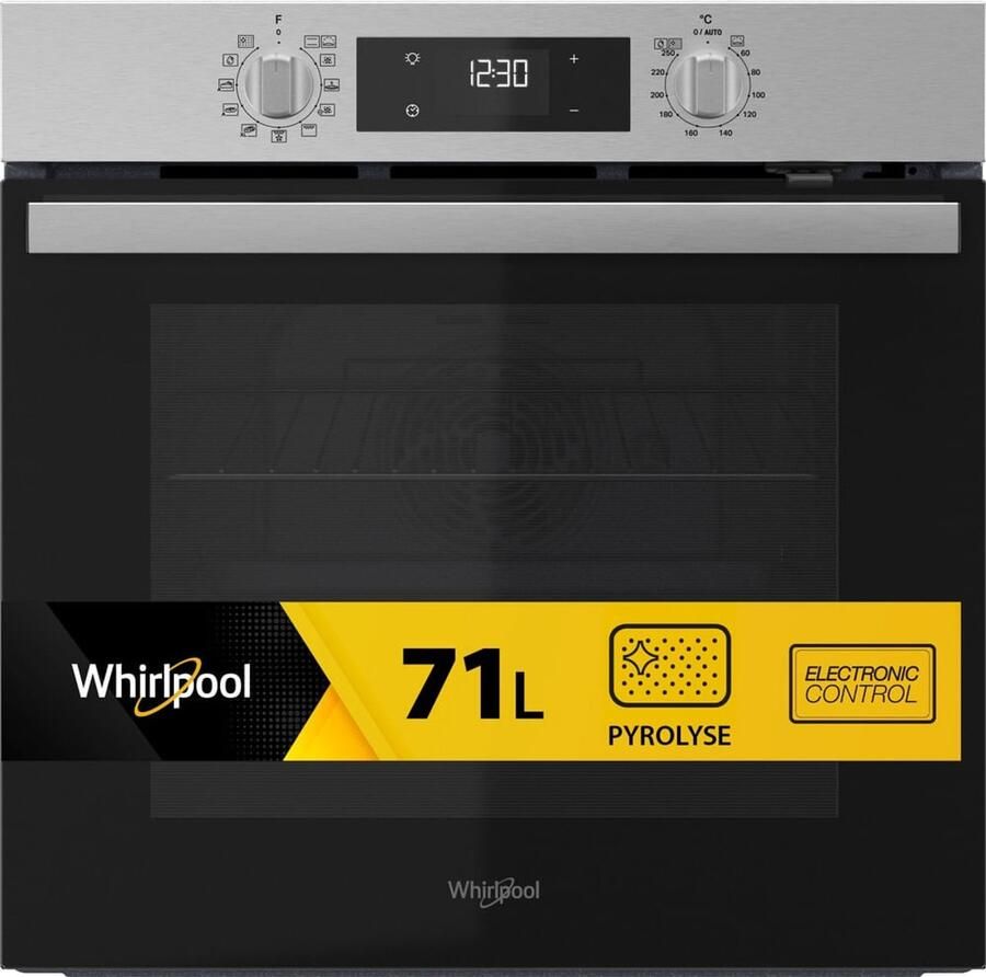 Whirlpool OMR58RR1X inbouw oven Pyrolyse RVS - Foto 2