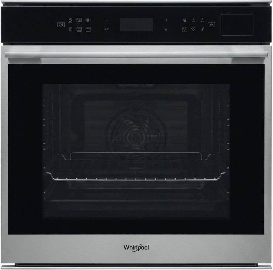 Whirlpool W7OSPIXOC Inbouwoven 73 Liter 60 cm Pyrolyse Zelfreiniging Turbo Hetelucht + Stoomfunctie RVS Zwart