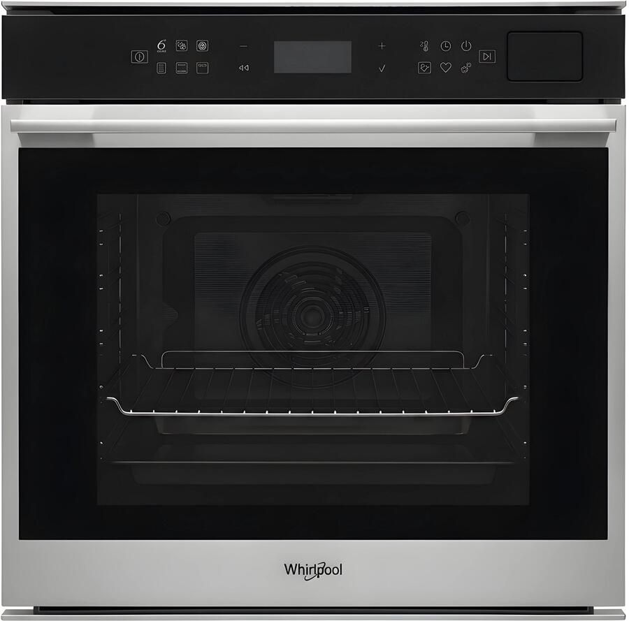 Whirlpool W7OSPIXOC Inbouwoven 73 Liter Turbo Hetelucht + Stoomfunctie (Uniek) Pyrolyse Zelfreiniging (Meest Geavanceerd) 60 cm RVS Zwart