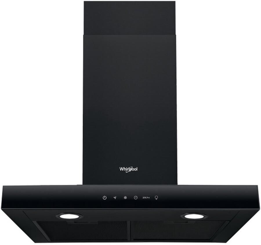 Whirlpool WHBS62FLTK afzuigkap Muurmontage Zwart 581 m³ uur