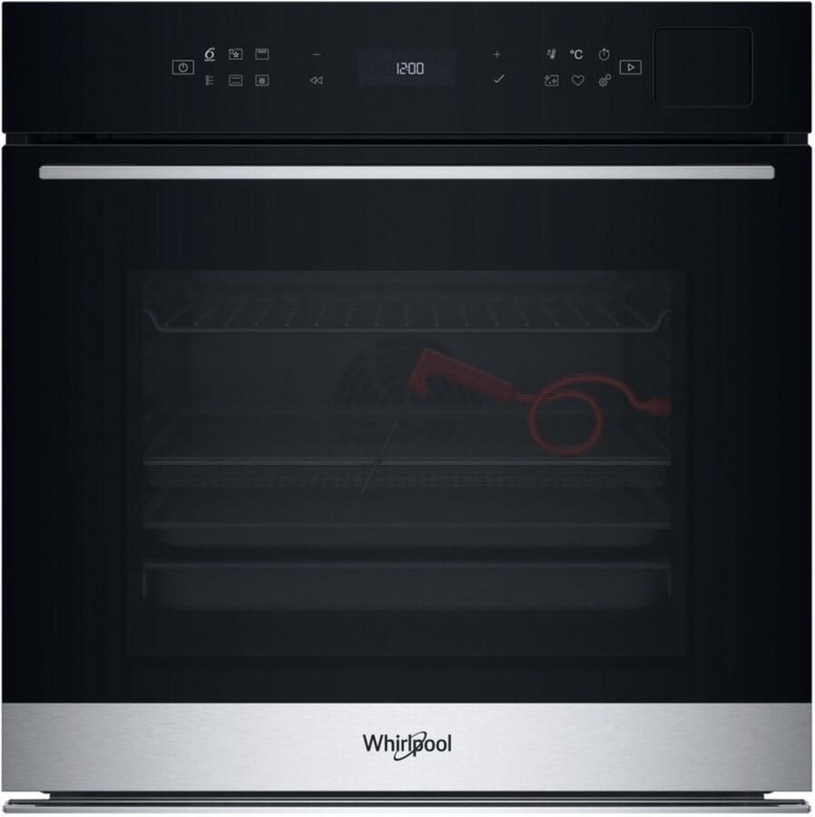 Whirlpool WOI7A8FPT1SXA Inbouwoven Elektrisch -73 l Stoom functie AirFry C label Grill functie Zwart