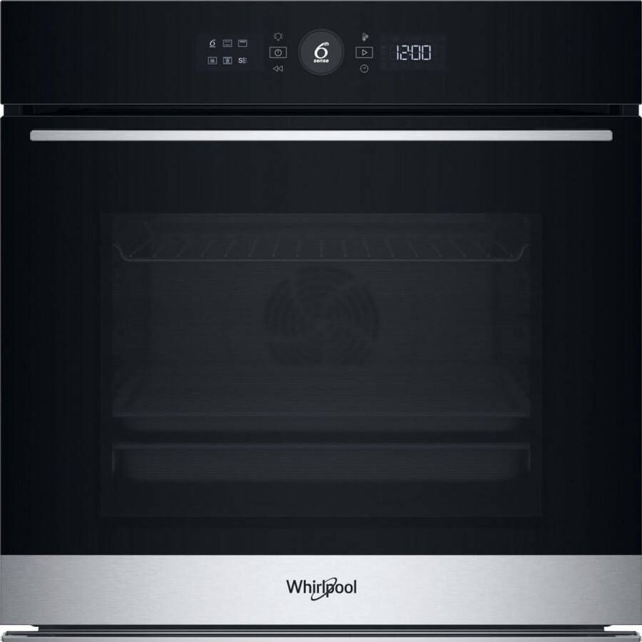 Whirlpool WOI5S8HM1SXA Inbouwoven 73 l Zwart Roestvrijstaal Zelfreinigend Hydrolytisch Grill Stoom koken Touch