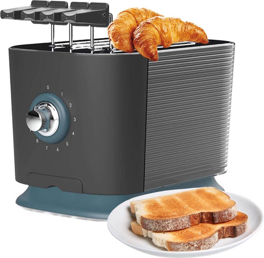 White-label Broodrooster met Tostiklemmen Toaster Broodroosters Zwart