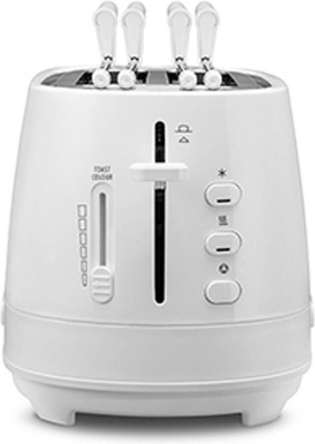 White-Label Broodrooster met Tostiklemmen Toaster Broodroosters Wit