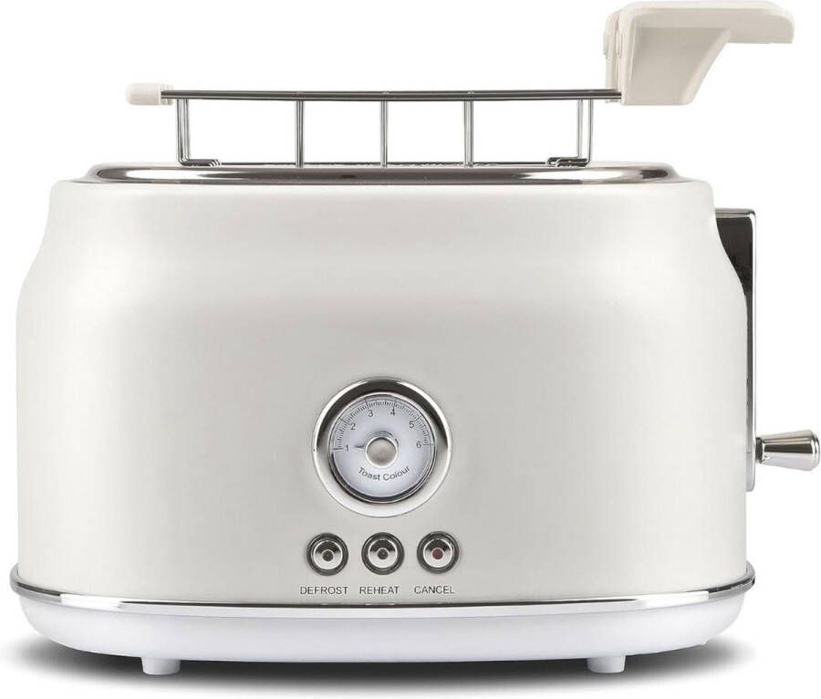 White-Label Broodrooster met Tostiklemmen Toaster Broodroosters Wit