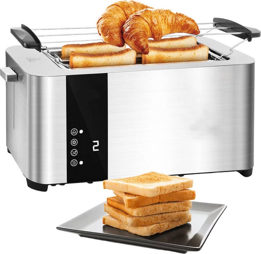 White-label Broodrooster met Tostiklemmen Toaster Broodroosters Zilver