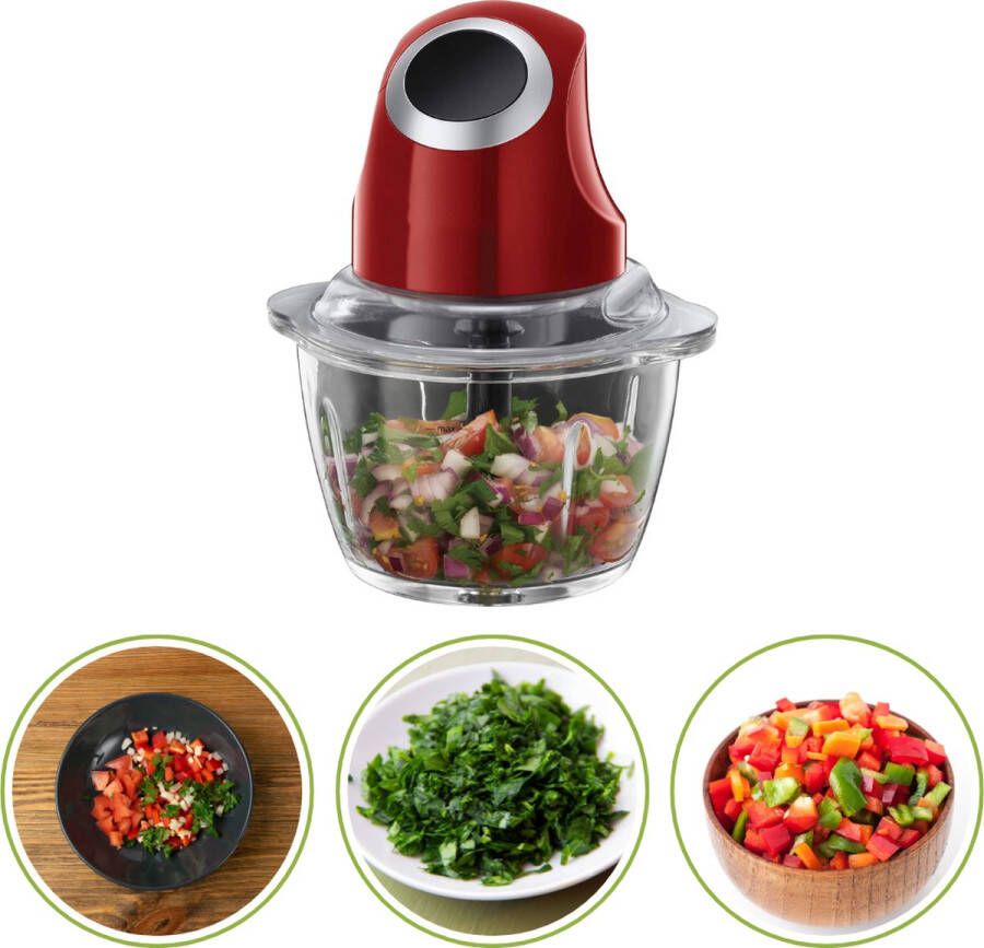 White-label Chopper Hakmolen Groentesnijder Handmatig Rood