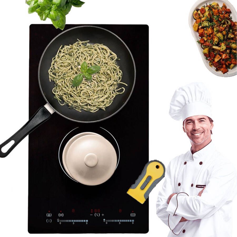 DailySupplies Inductie Kookplaat Vrijstaand Elektrische Kookplaat 2 Pits Keramische Zwart