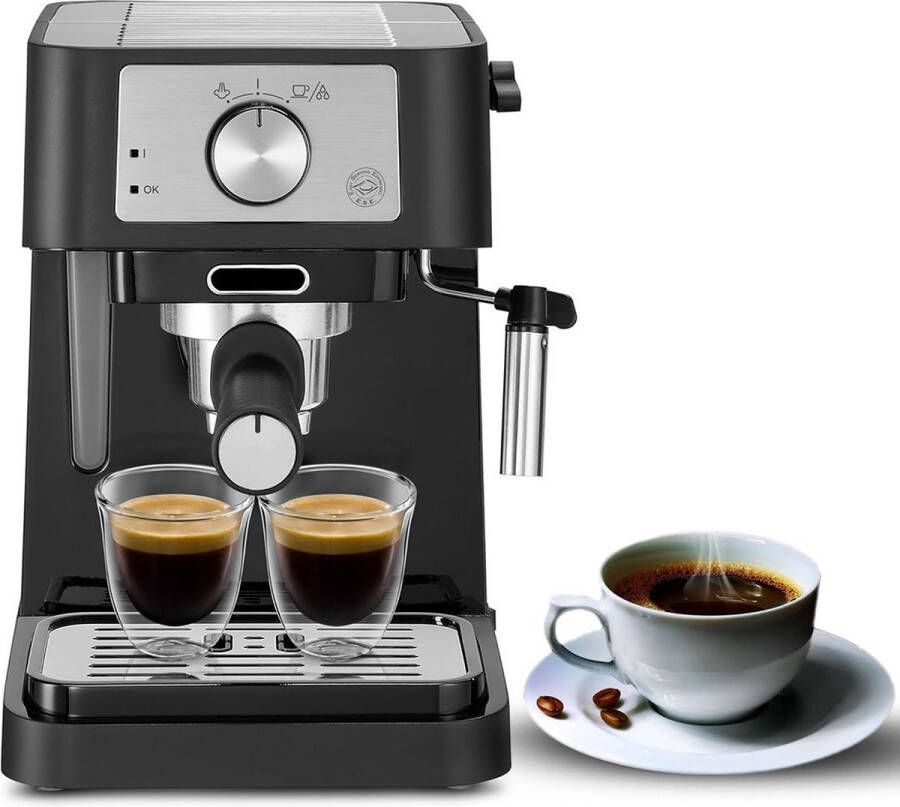 White-label Espressomachine Koffiezetapparaat Koffiemachines Zwart en Zilver