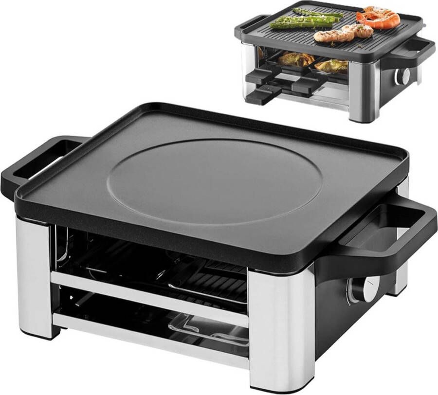 White-Label Gourmetstellen Raclette Teppanyaki Bakplaat Zwart - Foto 2