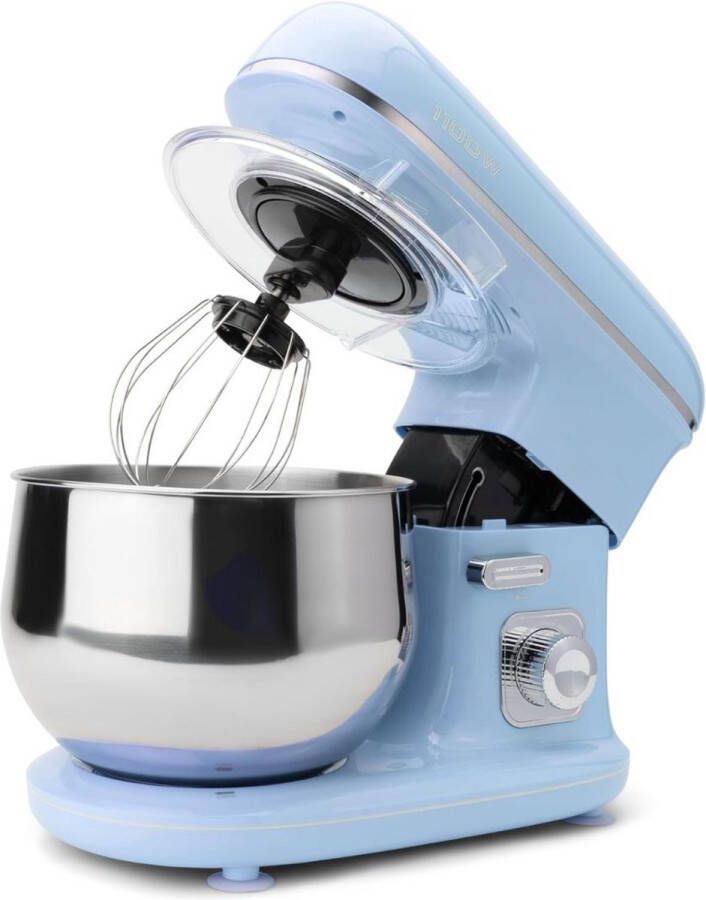 White-Label Luxe Deegmachine met Spatbescherming Deegmachine voor Zwaar Deeg Met Deeghaak en Garde Kneedmachine Keukenmachine Blauw