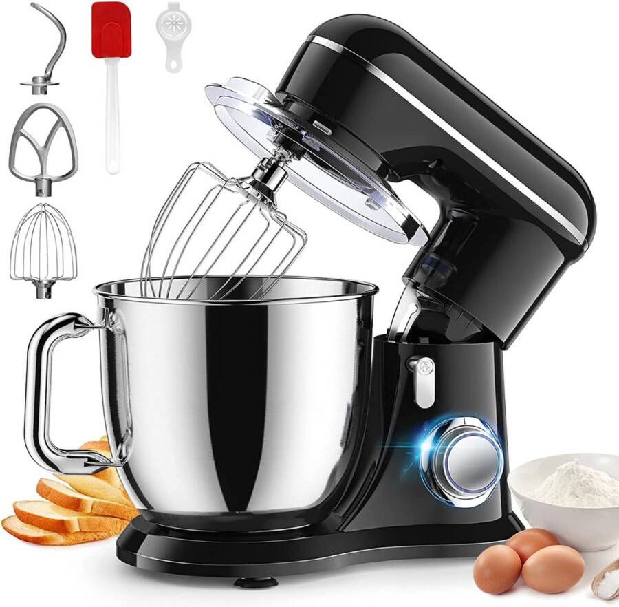 White-Label Mixer met Mengkom Keukenmachine Keukenrobot Zwart