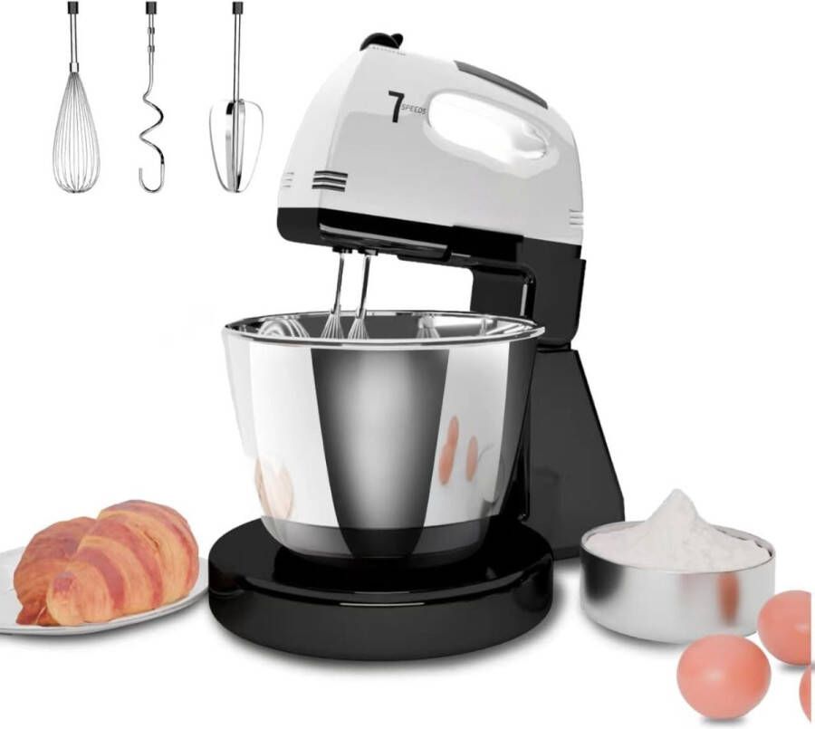 White-Label Mixer met Mengkom Keukenmachine Keukenrobot Zwart met Wit