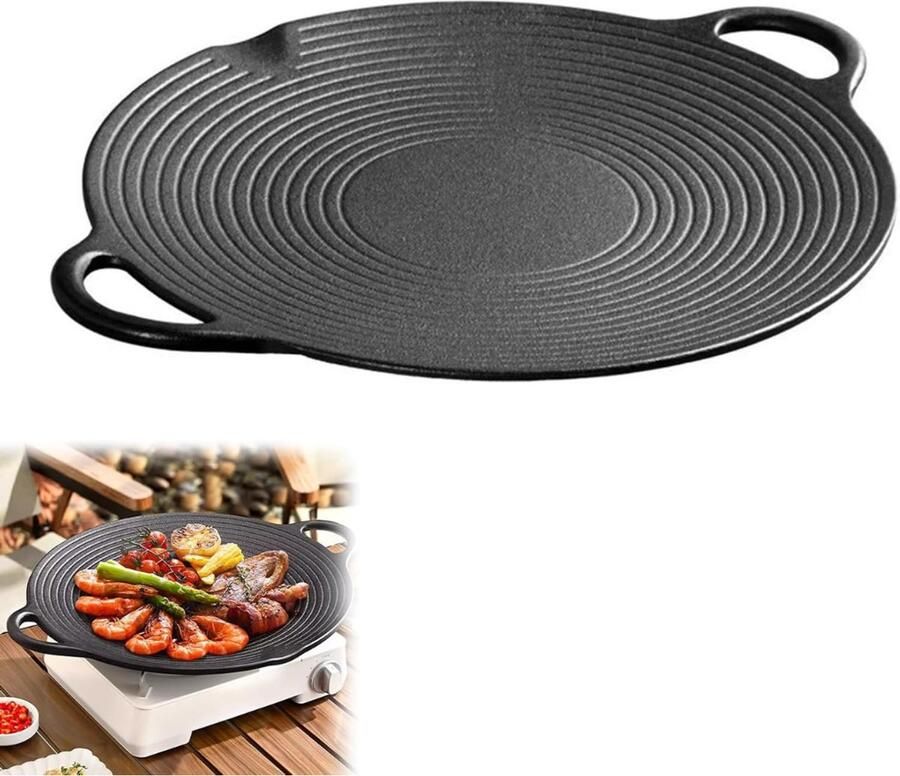 White-Label Grillplaat Inductie Bakplaat Gietijzer Zwart