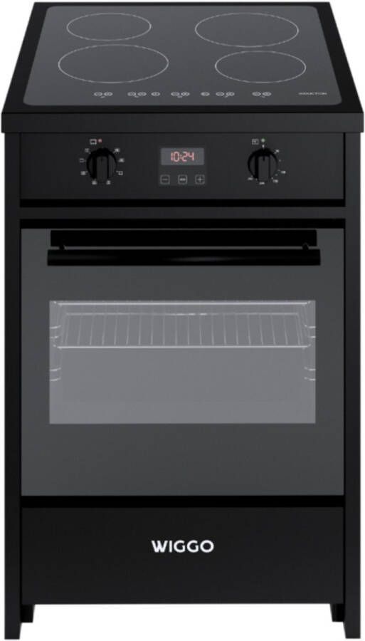 Wiggo WIO-E621A(BB) – Inductie Fornuis – 60 cm – 2 fasen (7.6 kW) – Oven 55L – 50-250°C – Metaal – Zwart