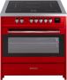 Wiggo WIO-E921A(RX) Vrijstaande Inductie Elektrische Oven 90cm 8 Function 121 Liter 3000 W Rood - Thumbnail 2