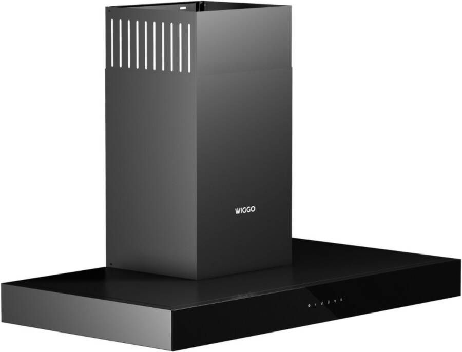 Wiggo WE-A941T(B) – T-Model Wandschouw Afzuigkap 90 cm – Zwart – 650 m³ h – LED Verlichting – Energieklasse A – 5 jaar garantie