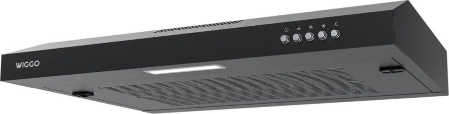 Wiggo WE-C630V(B) – Onderbouw Afzuigkap 60 cm – Zwart – 200 m³ h – Knoppenbediening – LED Verlichting – Energieklasse B – 5 jaar garantie