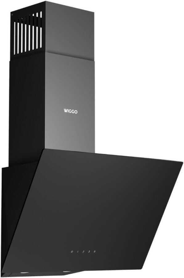 Wiggo WE-D531G(B) – Schuine Afzuigkap 50 cm – Zwart Glas – LED Verlichting – Touch Control – 5 jaar garantie