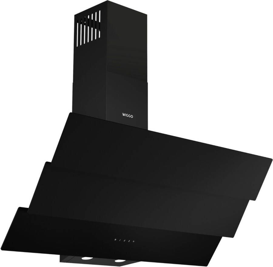 Wiggo WE-D933G(B) – Schuine Afzuigkap 90 cm – Zwart Triple Glas – LED Verlichting – Touch Control – 5 jaar garantie