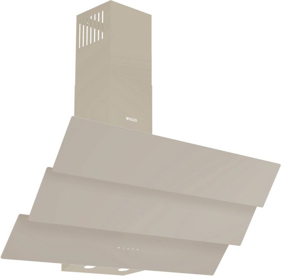 Wiggo WE-D933G(C) – Schuine Afzuigkap 90 cm – Crème Triple Glas – LED Verlichting – Touch Control – 5 jaar garantie