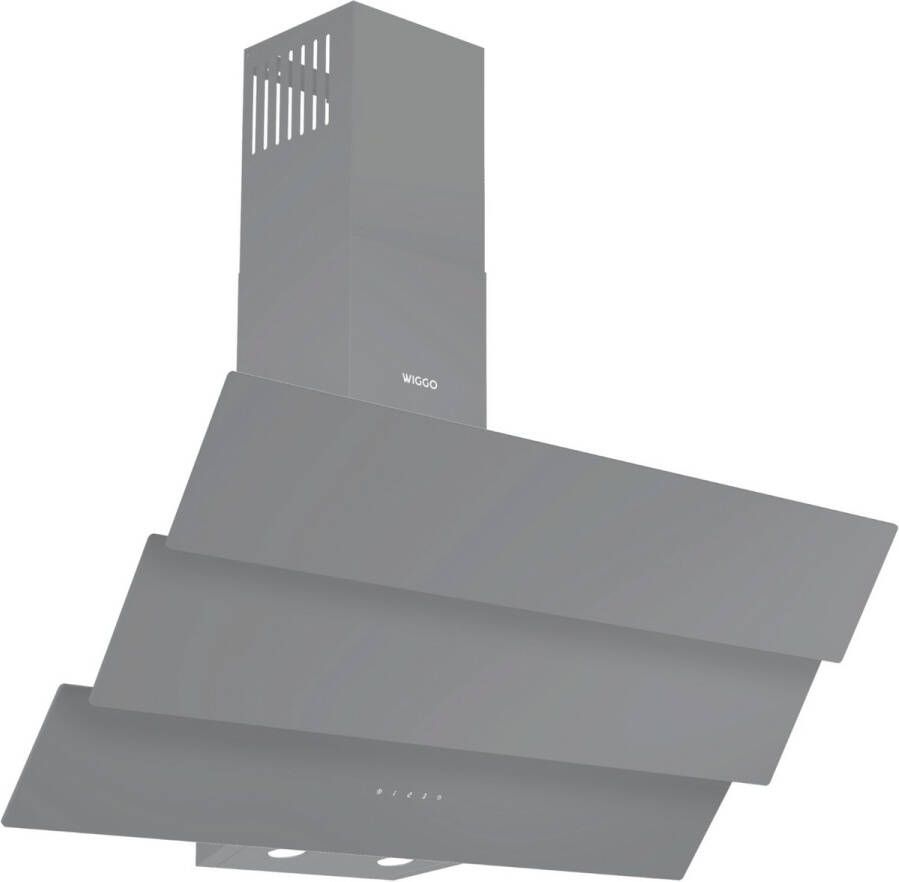 Wiggo WE-D933G(G) – Schuine Afzuigkap 90 cm – Grijs Triple Glas – LED Verlichting – Touch Control – 5 jaar garantie