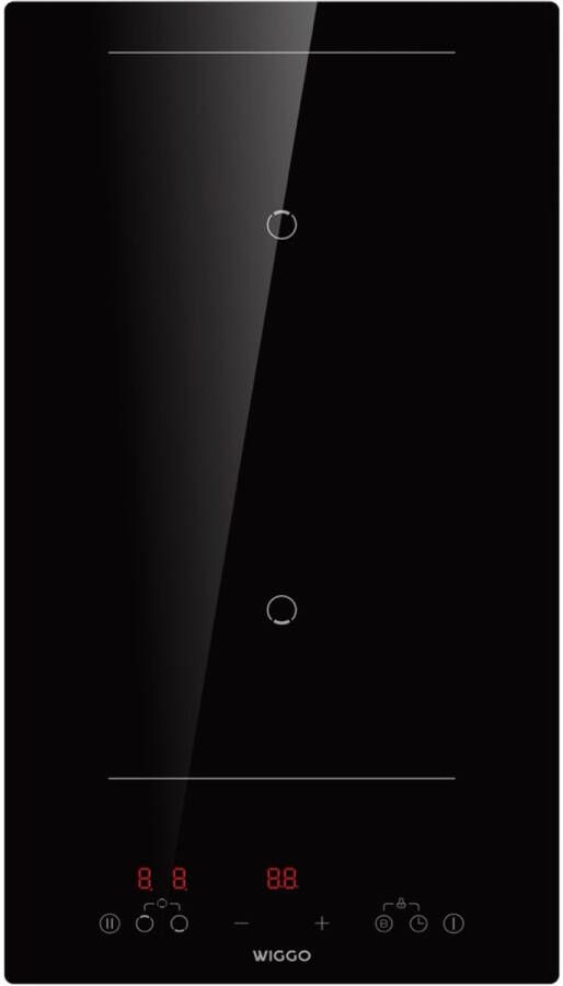Wiggo WH-B312IRT(B) – Inbouw Inductiekookplaat – 30 cm – 2 kookzones – 3500W – 9 standen – Boost & Pauze – Touch Control – Timer – Kinderslot – 5 jaar garantie – 1 fase plug & play – Zwart Kristalglas