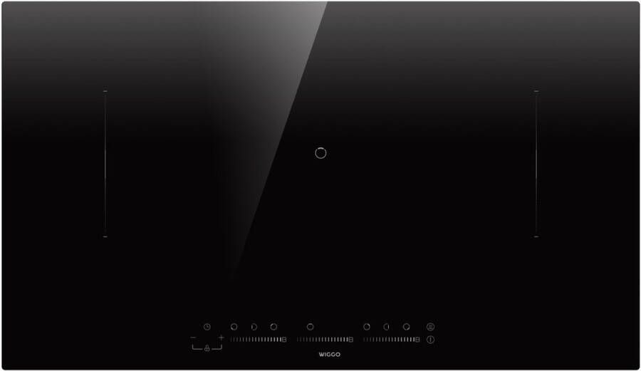 Wiggo WH-B935IRS(B) – Inbouw Inductiekookplaat – 90 cm – 5+2 kookzones met bridgefunctie – 7600W – 9 standen slide control – Boostfunctie – Touch Control – Timer – Kinderslot – 5 jaar garantie – 2 of 3 fase zonder stekker – Zwart Kristalglas