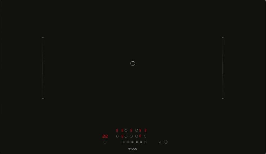 Wiggo WH-B937IRS(B) – Inbouw Inductiekookplaat – 90 cm – 5+2 kookzones met bridgefunctie – 7600W – 9 standen slide control – Boostfunctie – Touch Control – Timer – Kinderslot – 5 jaar garantie – 2 of 3 fase zonder stekker – Zwart Kristalglas