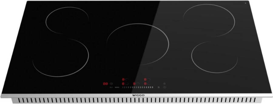 Wiggo WH-E935G(B) Inbouw Inductiekookplaat 90 cm 5 kookzones Slider bediening 2 of 3 Fasen Geen stekker 5 jaar garantie Zwart - Foto 2
