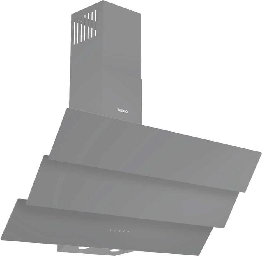 Wiggo WE-B943G(G) – Schuine Afzuigkap 90 cm – Grijs Triple Glas – A+ Energieklasse – Touch Control – Eco+ Design – 5 jaar garantie
