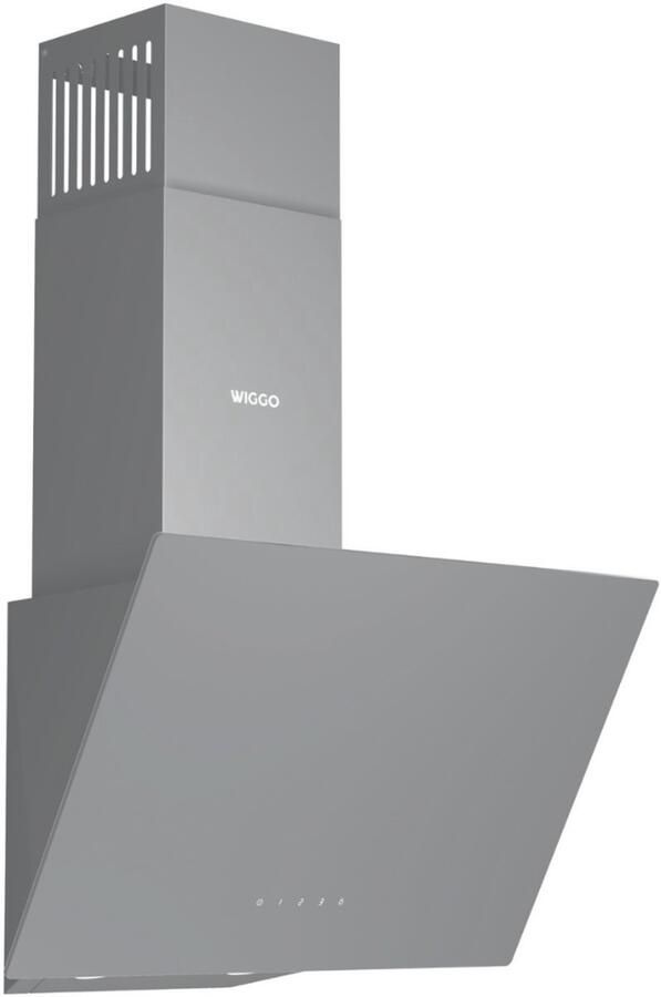 Wiggo WE-D531G(G) – Schuine Afzuigkap 50 cm – Grijs Glas – LED Verlichting – Touch Control – 5 jaar garantie