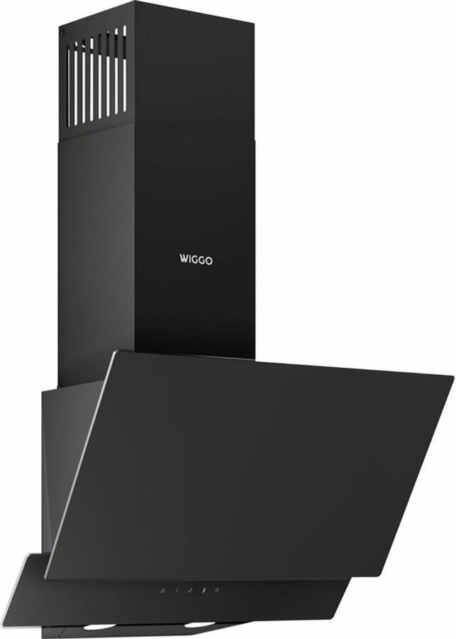 Wiggo WE-D532G(B) – Schuine Afzuigkap 50 cm – Zwart Dubbel Glas – LED Verlichting – Touch Control – 5 jaar garantie