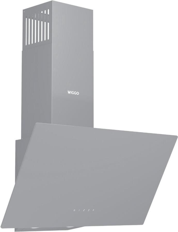 Wiggo WE-D631G(G) – Schuine Afzuigkap 60 cm – Grijs Glas – LED Verlichting – Touch Control – 5 jaar garantie
