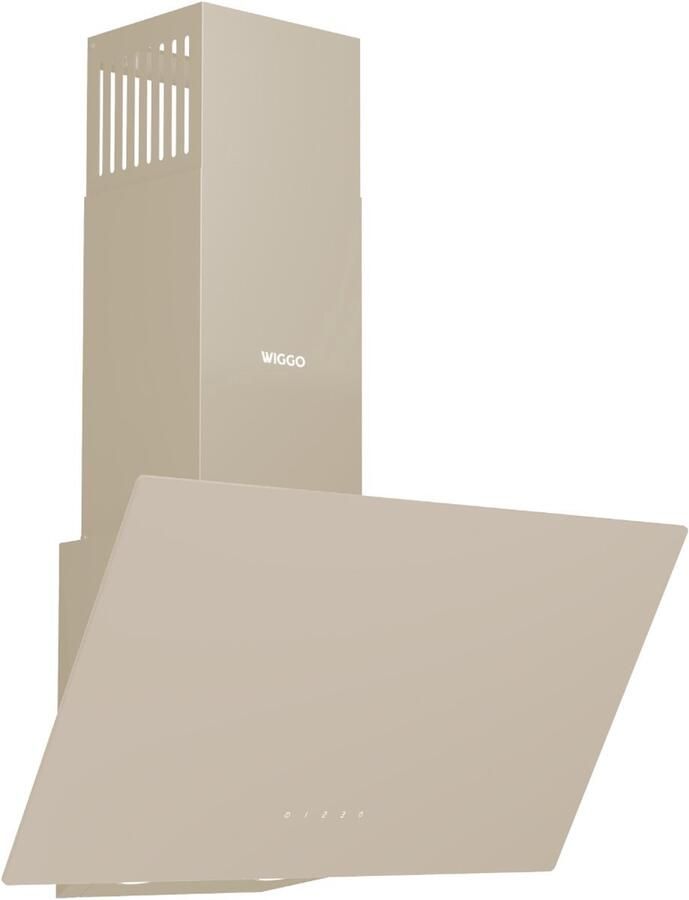 Wiggo WE-E913G(C) – Schuine Afzuigkap 90 cm – Crème Glas – 405 m³ h – LED Verlichting – Touch Control – 5 jaar garantie