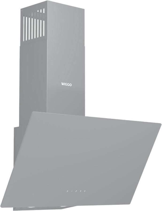 Wiggo WE-E913G(G) – Schuine Afzuigkap 90 cm – Grijs Glas – 405 m³ h – LED Verlichting – Touch Control – 5 jaar garantie
